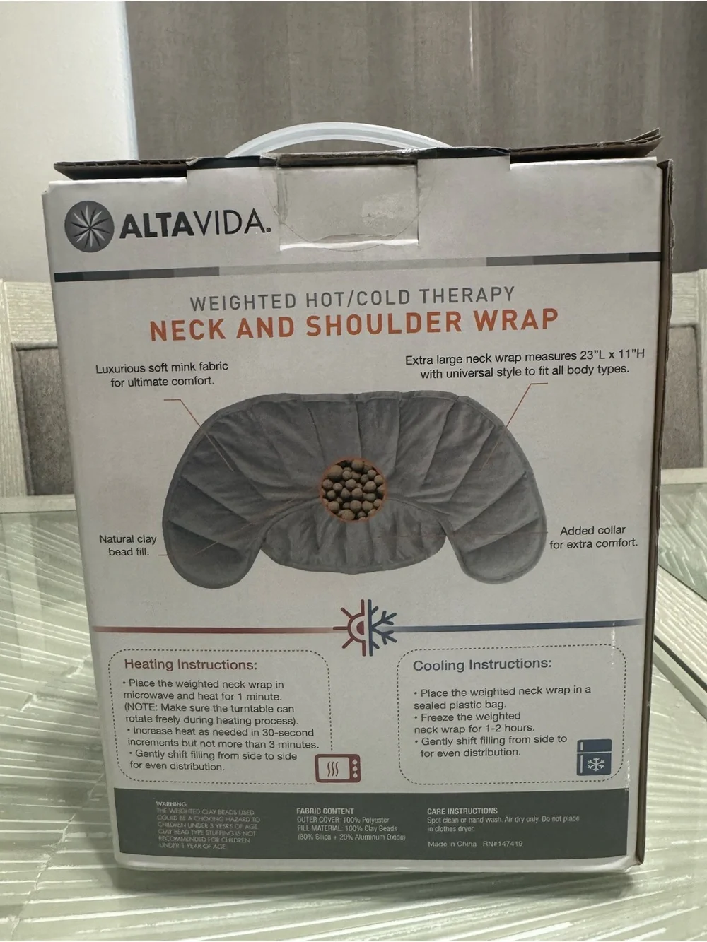 Gray Neck and Shoulder Wrap - Weighted Hot/Cold Therapy